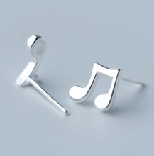 Load image into Gallery viewer, Stud Earrings • Sterling Silver • Music
