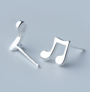 Stud Earrings • Sterling Silver • Music