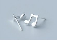 Load image into Gallery viewer, Stud Earrings • Sterling Silver • Music
