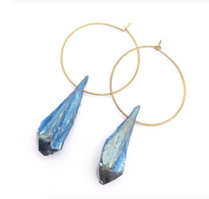 Earrings Lilly • Real Raw Rock Quartz / Healing Jewellery