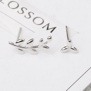 Stud Earrings • Sterling Silver • Asymmetric Twig