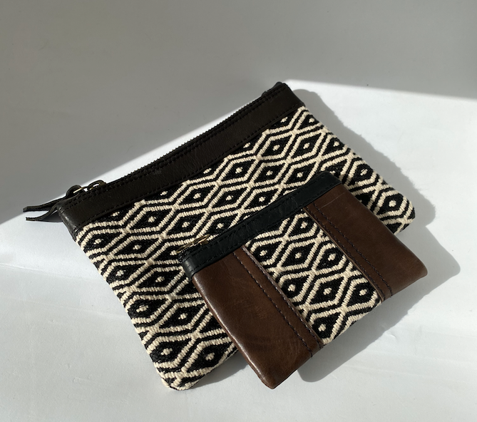 Leather Clutch Set of 2 • Unique & Handmade • Pocket • Purse