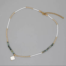 Load image into Gallery viewer, Real Turquoise &amp; Mother of Pearl - Miyuki Beads Necklace
