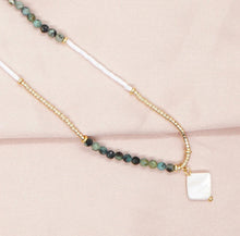 Load image into Gallery viewer, Real Turquoise &amp; Mother of Pearl - Miyuki Beads Necklace
