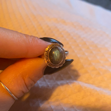 Load image into Gallery viewer, Silver Ring • Labradorite Flower • 925 Sterling Silver
