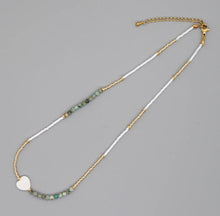 Load image into Gallery viewer, Real Turquoise &amp; Mother of Pearl - Miyuki Beads Necklace
