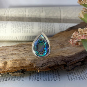 Ring • Drop Shape • 925 Sterling Silver with Abalone