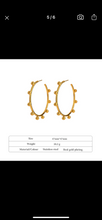 Load image into Gallery viewer, Gold Fortune Wheel Loop Earrings
