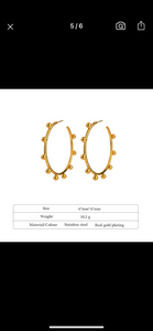 Gold Fortune Wheel Loop Earrings