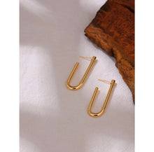 Load image into Gallery viewer, U Earrings • Real Gold Plated

