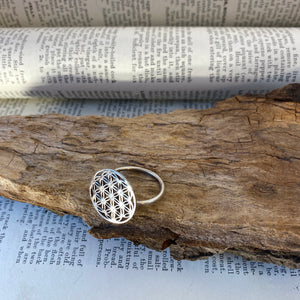 Silver Ring • Flower of Life • 925 Sterling Silver
