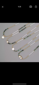 Real Turquoise & Mother of Pearl - Miyuki Beads Necklace