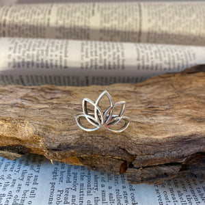 Silver Ring • Lotus Flower • 925 Sterling Silver