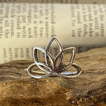 Load image into Gallery viewer, Silver Ring • Lotus Flower • 925 Sterling Silver
